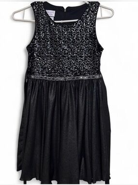 iris & ivy Black Girls Party Dress with Sequin Detail size 10